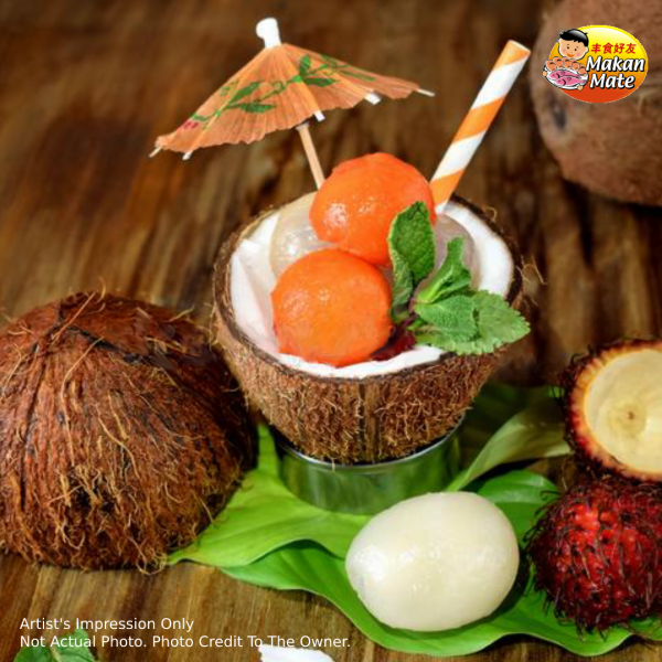 Chilled-Cream-of-Coconut-with-Cocktail-&-Rambutan